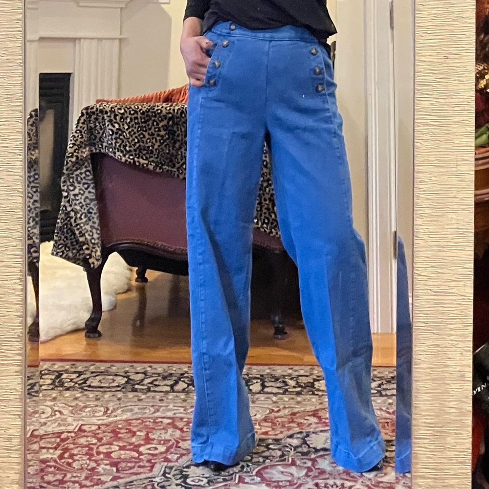 Old Navy Sailor-Style High Rise Blue Jeans - Picture 6 of 6